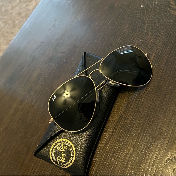 RayBan Accessories Ray Ban Classic Aviator Xl Gold Frame Black